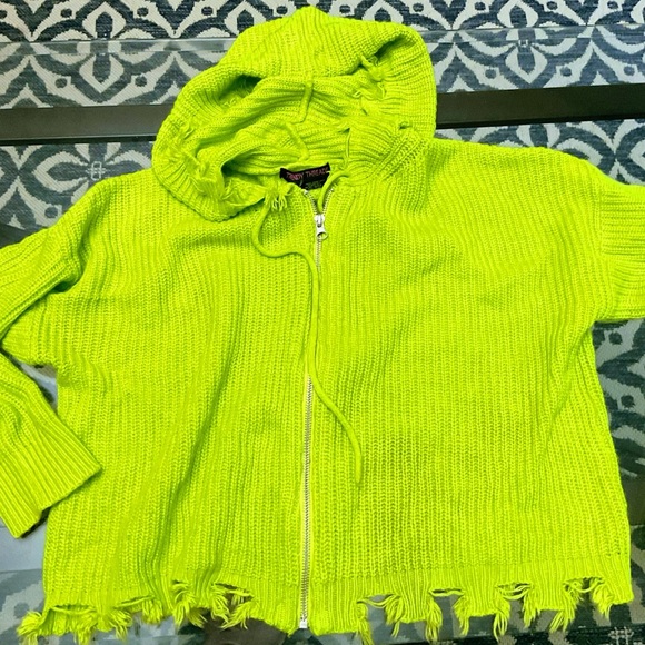 Women's Neon Green Sweater - Picture 2 of 2